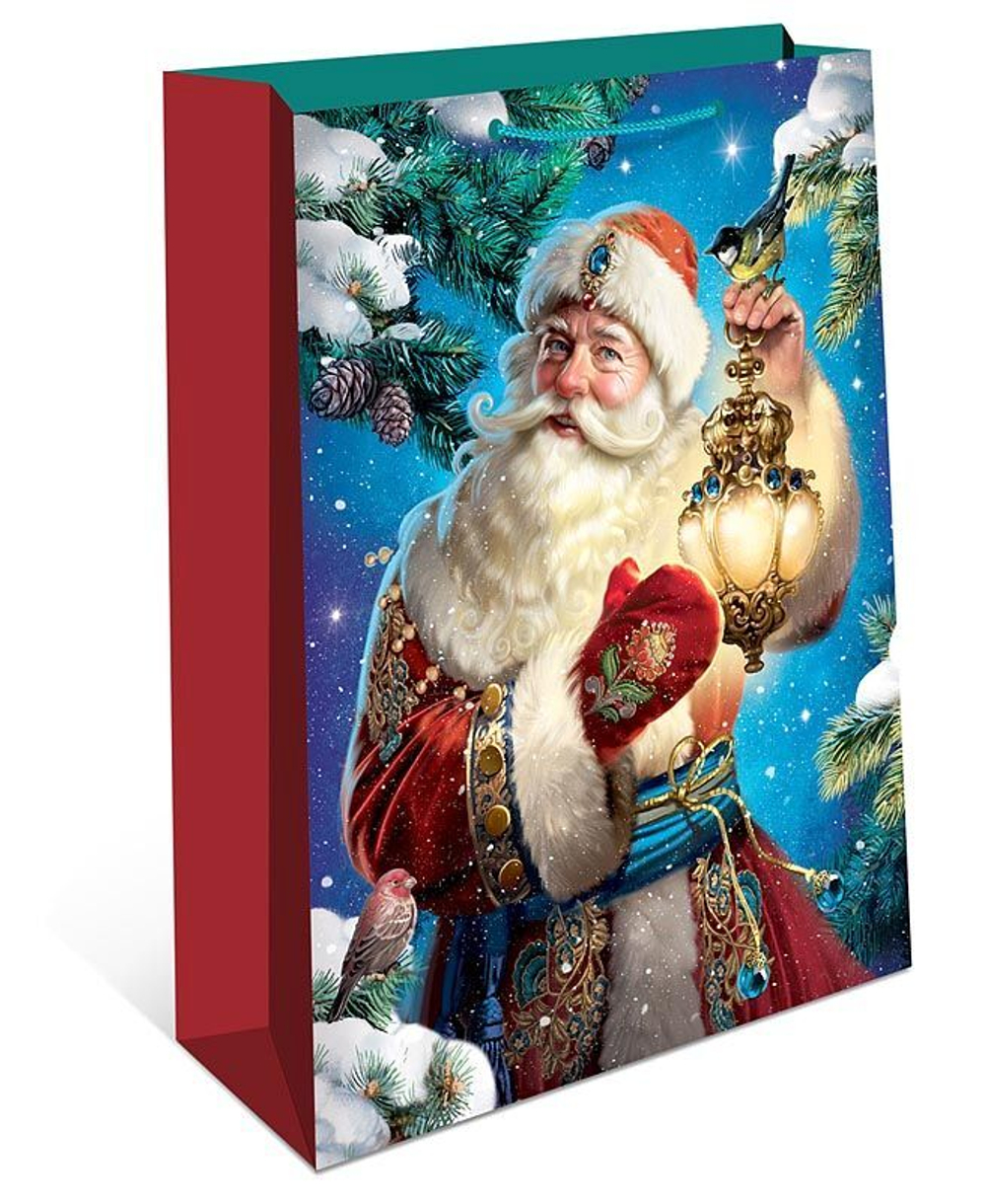 Пакет подар. бум. новогодн. 26*32*12см 157гр/м Дед Мороз