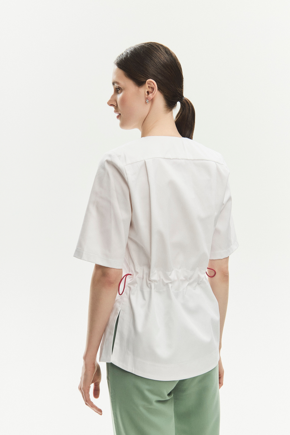 Топ с запахом медицинский женский Йошо, белый хлопок OLD