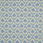 Легкий батист нежно желтого цвета с голубым цветочным узором