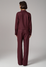 Брюки с поясом на резинке бордовые