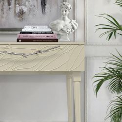 Консоль Арт Колор leaves Стайл Сильвер Серый шелк