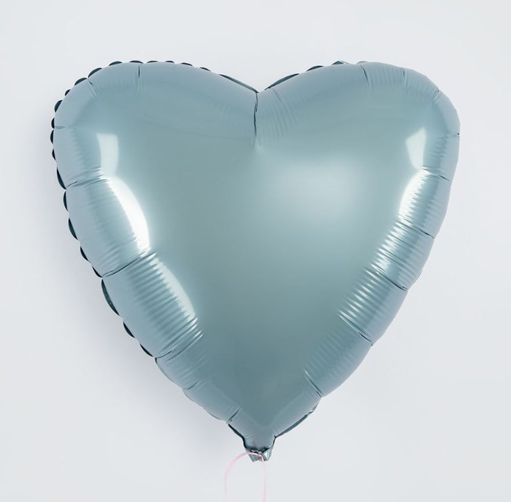 Ag Шар Сердце 18"/46 см, голубой утренний туман, бохо (БГ-15) 