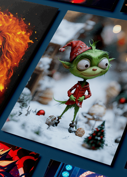 Картина на стену на металле от MetallSubArt "Гринч"