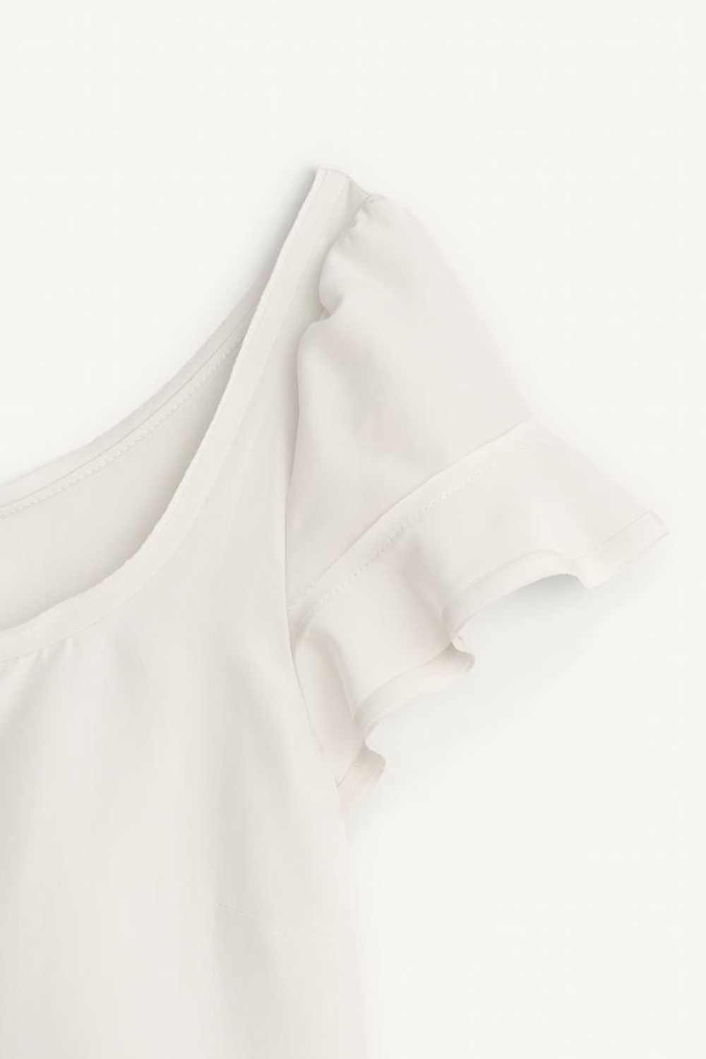 ZARA ТОП С КОРОТКИМИ РУКАВАМИ - LIMITED EDITION, ЦВЕТ ЛЬДА