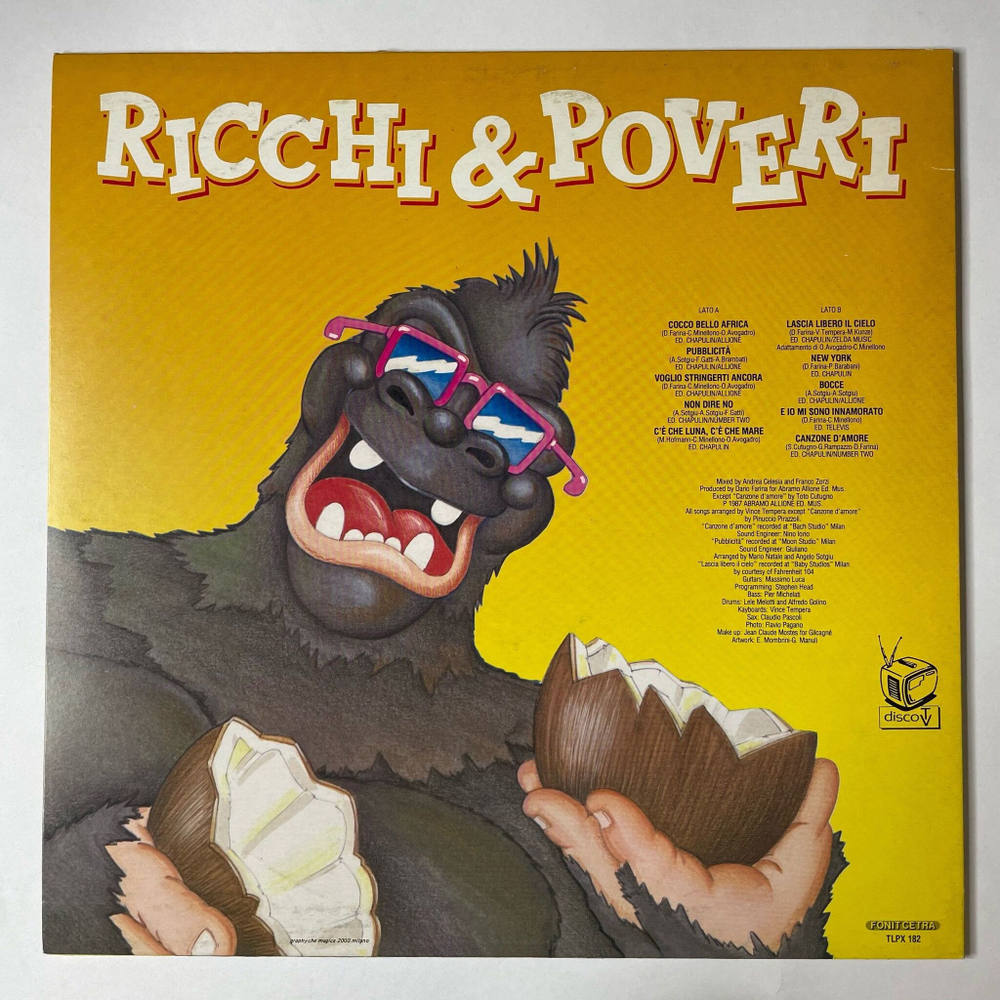 Винтажная виниловая пластинка LP Ricchi E Poveri Богатые и Бедные Pubblicita (Italy 1987)