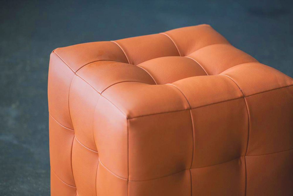 Пуф Лотос Оранжевый ЭкоКожа