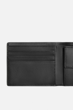 ZARA КОЖАНЫЙ КОШЕЛЕК, ЧЕРНЫЙ