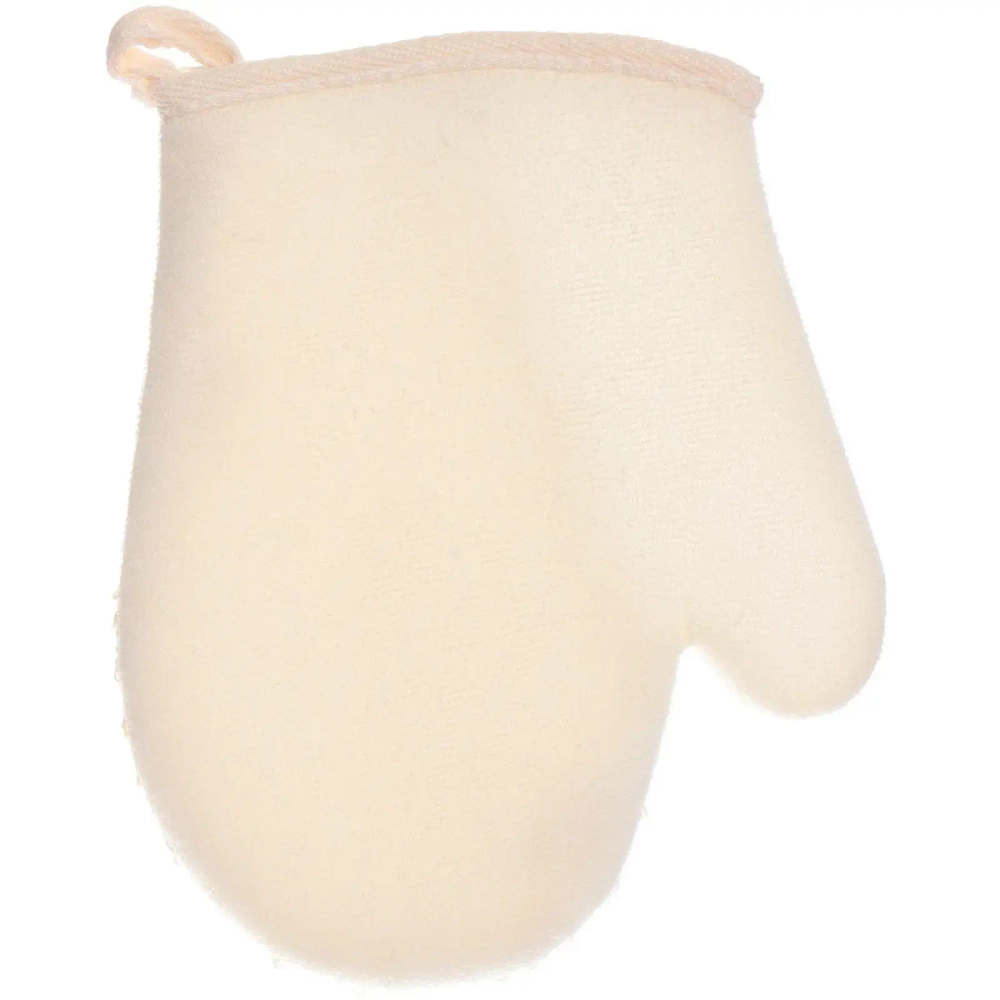 Мочалка - варежка массажная «SANTA MONIKA - SENDU», цвет белый, 18*22см (ZIP пакет)