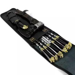 Шашлычный набор в кожаном колчане "Медвежья Лапа"