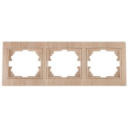 Рамка для розеток и выключателей Intro Plano 1-503-11 на 3 поста горизонтальная, СУ, сосна | Intro Plano Сосна