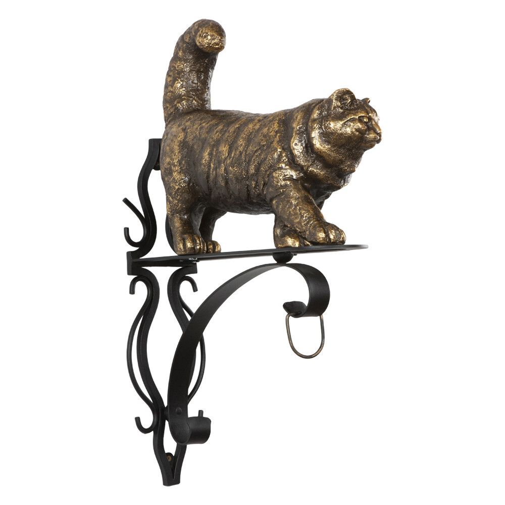 Кронштейн для цветов Кот Лео Бронза