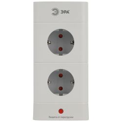 Сетевой фильтр ЭРА TWR-8es-1,5m-4USB-W башня с защитой заземлением с выключателем 8 розеток+4xUSBA+C 1,5м 16А белый