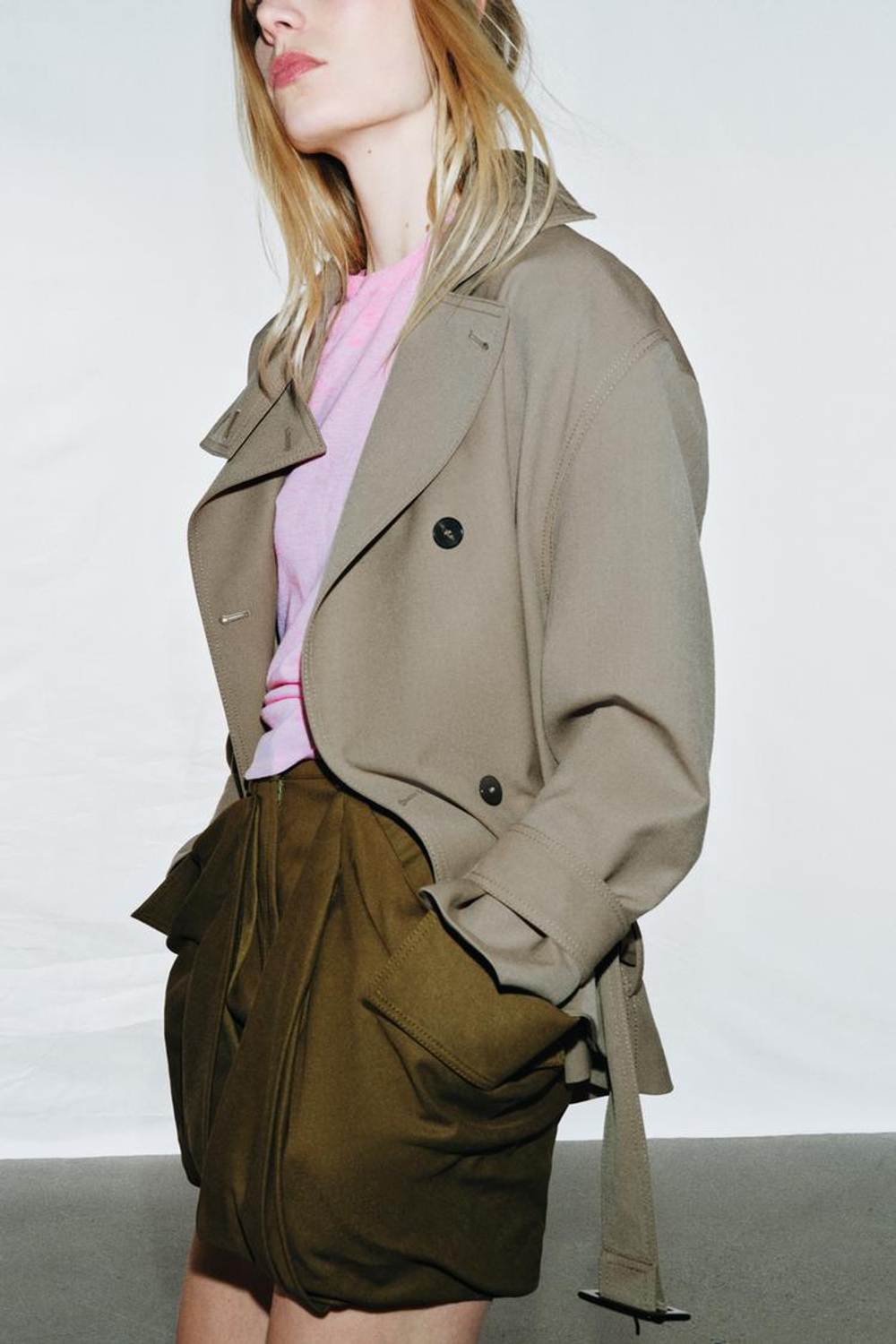 ZARA ТОП ИЗ УЛЬТРАТОНКОГО ТРИКОТАЖА, РОЗОВЫЙ