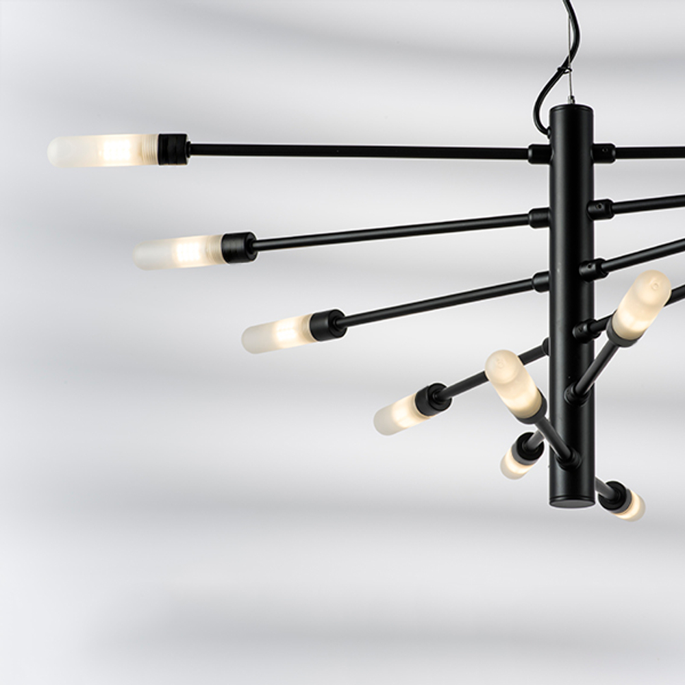 733127 Люстра RAGNO 12х40W G9 ЧЕРНЫЙ МАТОВЫЙ