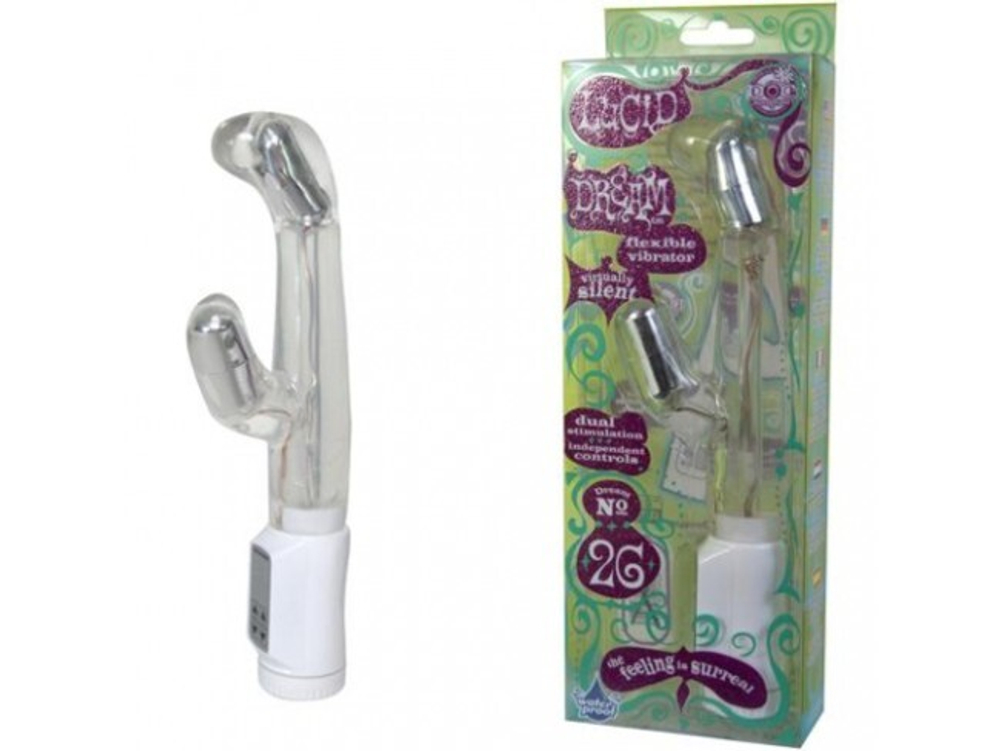 Белый вибратор Хай-Тек LUCID DREAM (Цвет: прозрачный)