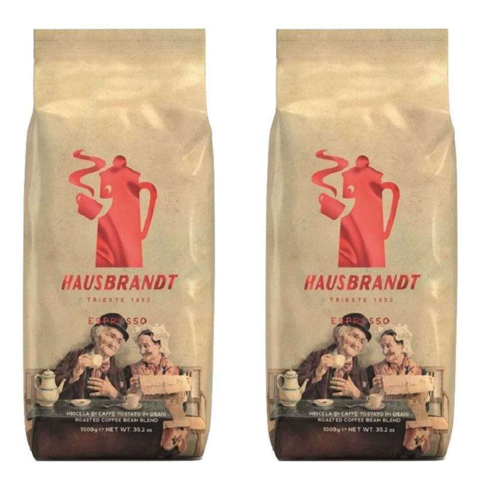 Кофе в зернах Hausbrandt Espresso, вакуумная упаковка 1000 г, 2 шт