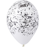 Шар латексный 35см Мрамор (Белый)