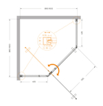 Душевой уголок Cezares PLANE-P-1-90-C-CR, 90х90х195, профиль хром, стекло прозрачное