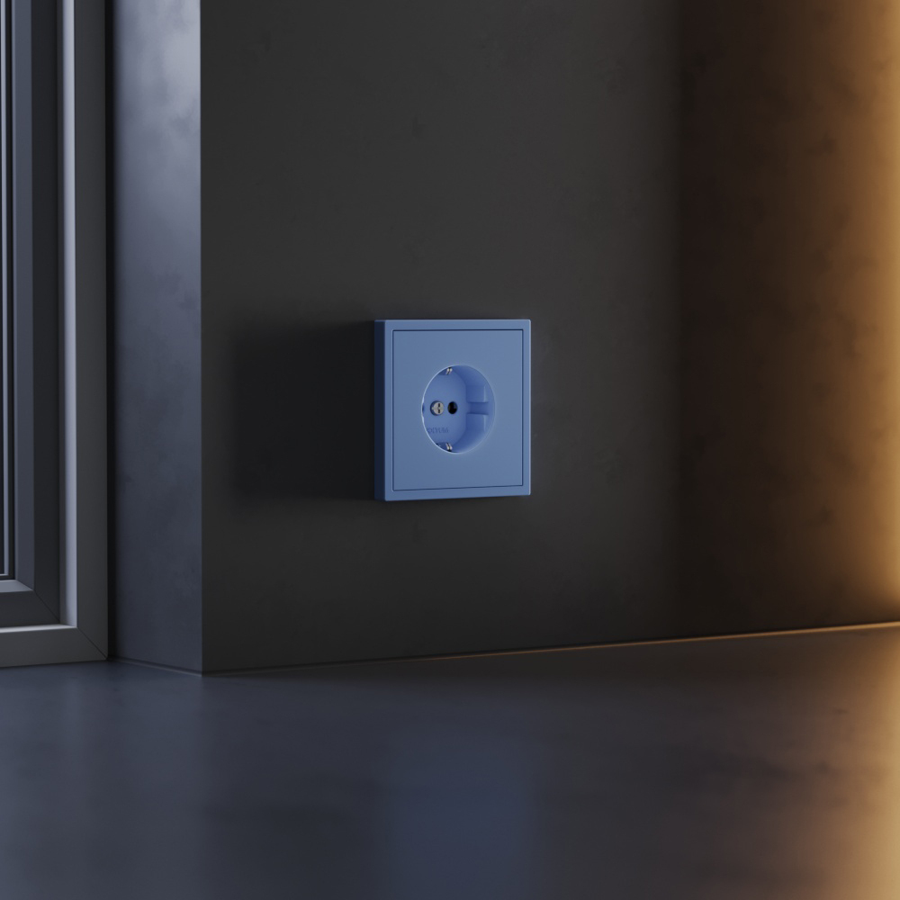 Накладка для розетки с заземлением, S70 (деним)