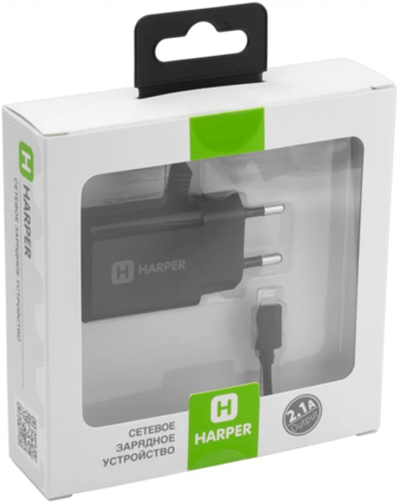 Зарядное устройство HARPER WCH-5115, с кабелем Apple Lightning, защита от перегрузок, 5 В