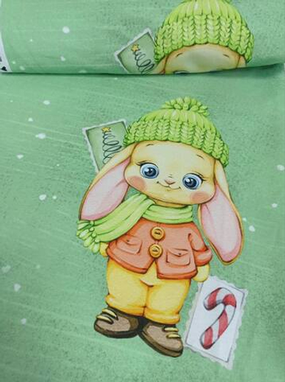 Футер (панель). Зайчики на зеленом, №1