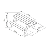 Комплект Микки Стол и две скамьи из сосны