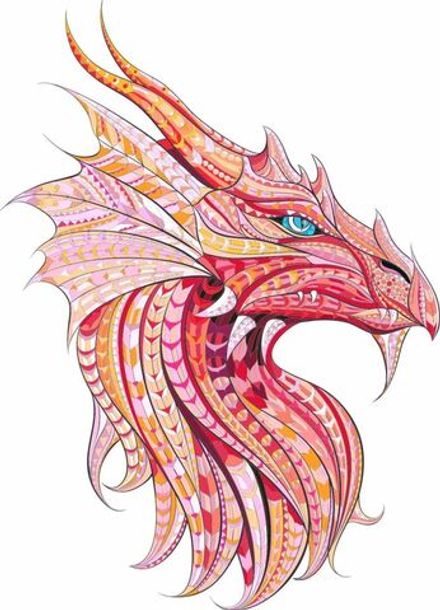 Панно настенное из дерева "Дракон красный" 40х29 см.