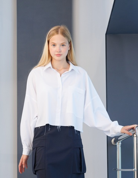 Рубашка оверсайз укороченная