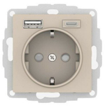 Розетка с заземлением с 2 USB  Systeme Electric ATN001232