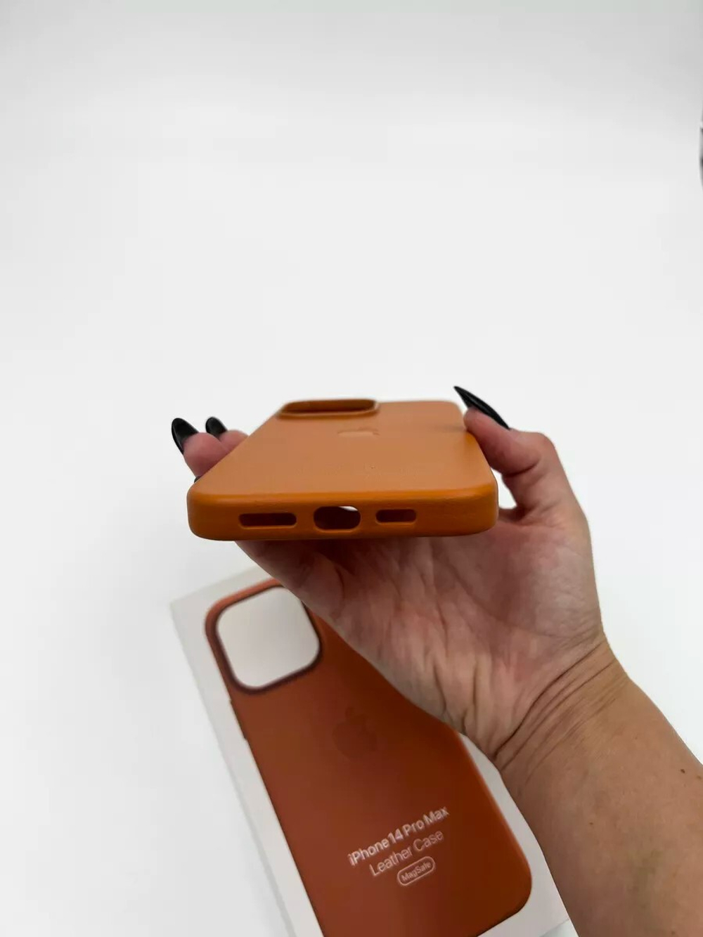 Кожаный чехол Leather Case iPhone 14 Pro Max, Saddle Brown Светло-Коричневый