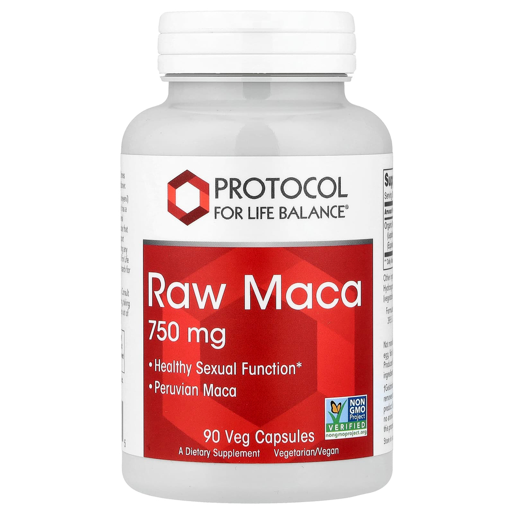 Protocol for Life Balance, Сырая мака, 750 мг, 90 растительных капсул