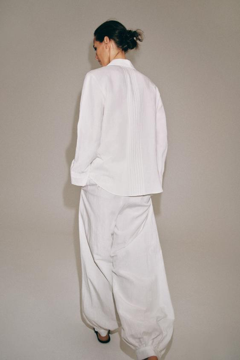 ZARA БРЮКИ-БАЛЛОНЫ — ZW COLLECTION, БЕЛЫЙ