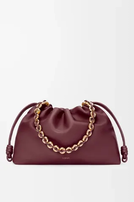 Loewe Большая сумка Flamenco из мягкой кожи ягненка наппа, бургунди