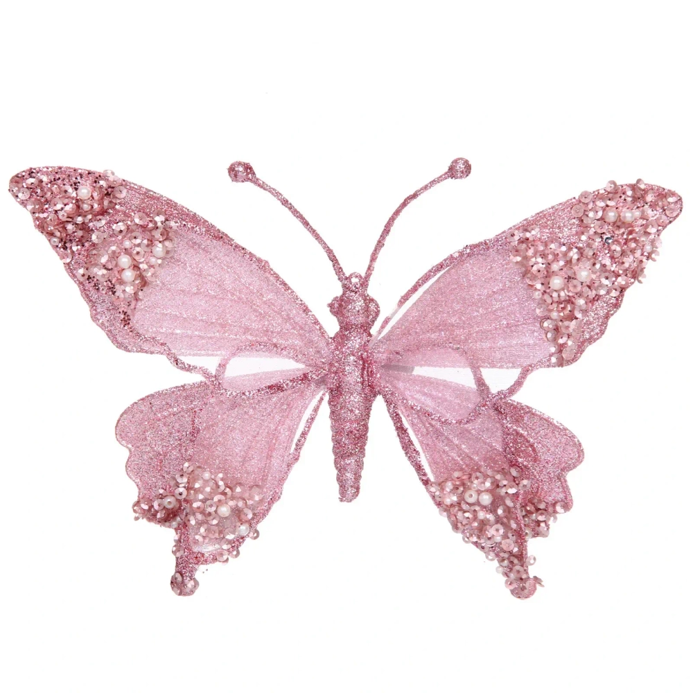 Украшение новогоднее «Бабочка - Изящный полет» 24.5*9*17 см, Розовый