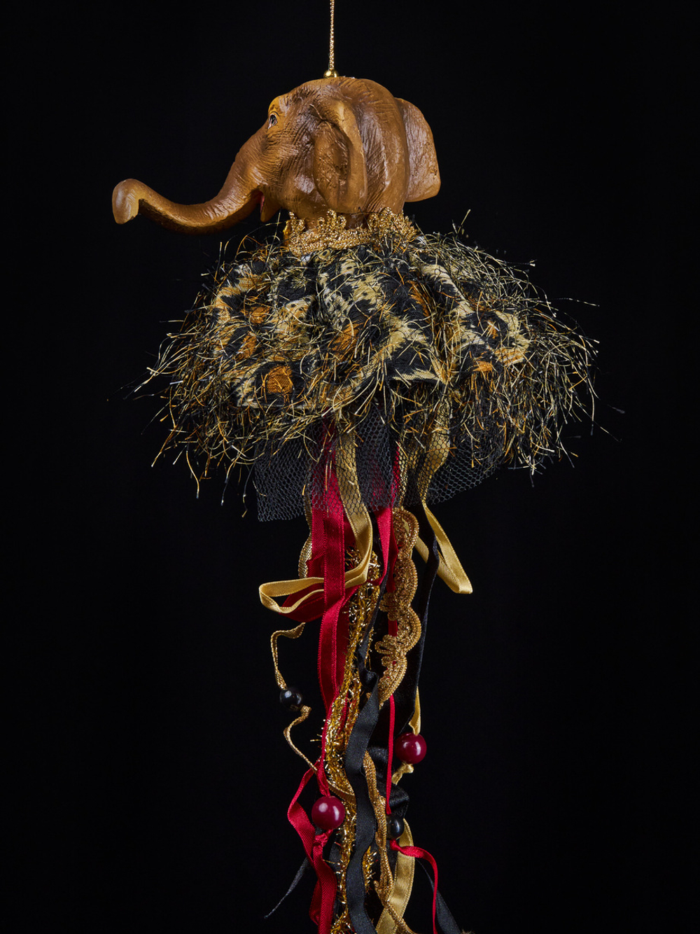 Елочная игрушка Слон 36х48см ChristmasDeLuxe бордовый