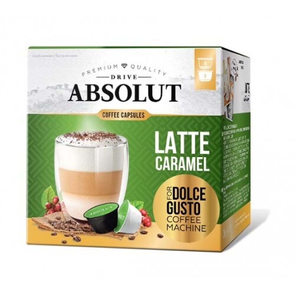 Живой кофе Латте Макиато со вкусом карамели для Dolce Gusto, 16 штук