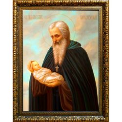 Святой Стилиан Пафлагонянин. Икона на холсте.