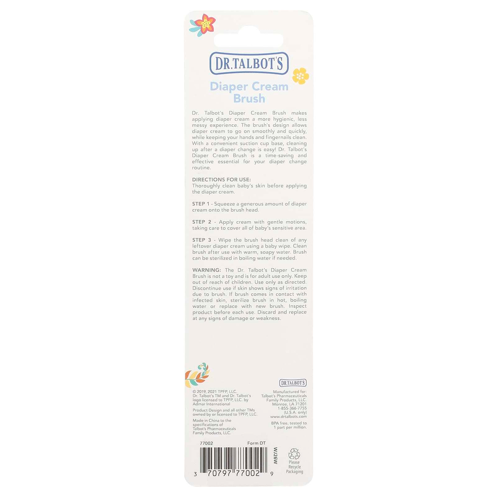 Dr. Talbot's, кисть для нанесения подгузного крема, синяя, 1 шт.