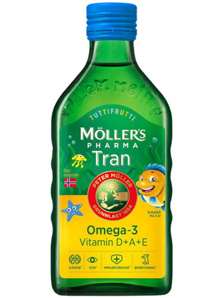 Рыбий жир Mollers Pharma туттифрутти 250 мл, Omega-3 детский - с 3 лет, ОМЕГА-3
