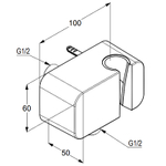 Cоединение для шланга KLUDI A-QA с настенным держателем для душа, хром (6556005-00)