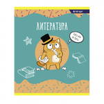 Тетрадь предметная 24л. А5 "Литература " со справочным материалом, скрепка, мелованный картон (стандарт), блок офсет, Alingar "Умный котик"