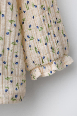 ZARA РУБАШКА С ЦВЕТОЧНЫМ УЗОРОМ, ЭКРЮ