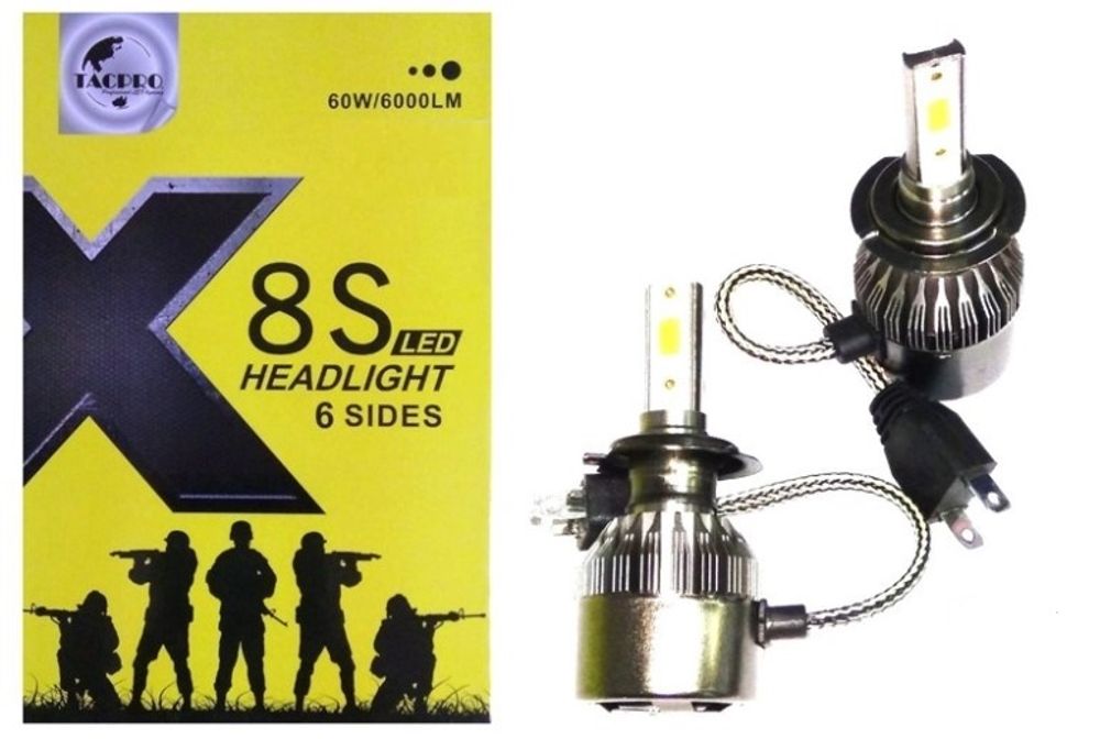 Лампа H4 12V CREE 60W/6000LM 6000К (со встр. вентилятором) (Torino Auto)