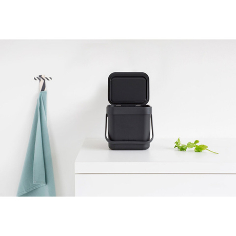 Ведро для мусора 3л Brabantia Sort&Go черное