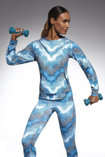 Толстовка с капюшоном для фитнеса свободного кроя Energy (Размер: S) (Цвет: голубой)