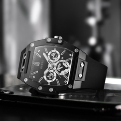 GUESS Race Collection Wrist Watch Quartz Movement Silicone Strap Black Dial Men"s Watches