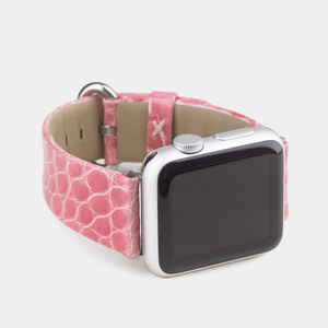 Ремешок для Apple Watch 44/45/46 mm  из кожи аллигатора, цвета бледно-розовый лак
