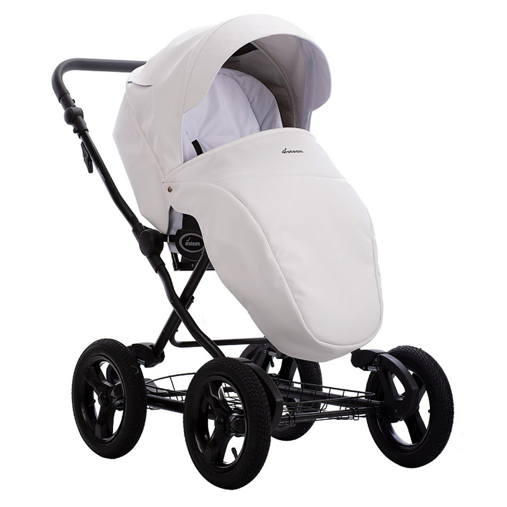 Детская коляска AroTeam Teramo Prima 3 в 1 01 белая кожа