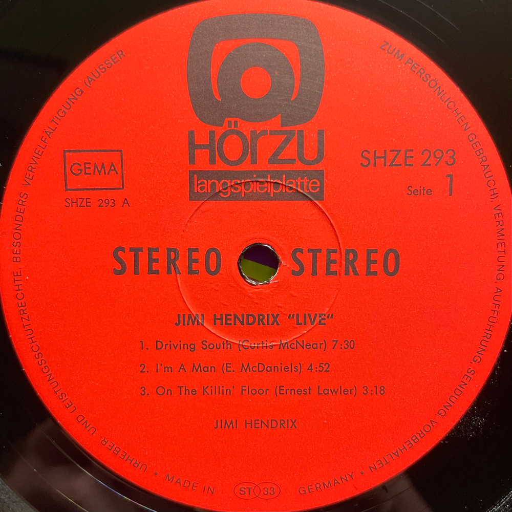 Jimi Hendrix ‎– Live (Германия 1979г.)