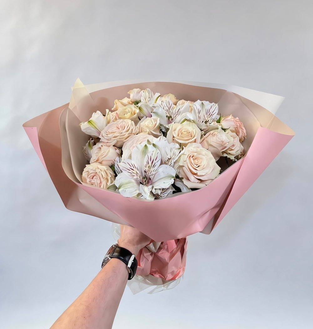 Букет Нежно-Розовый M